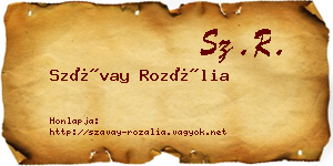 Szávay Rozália névjegykártya