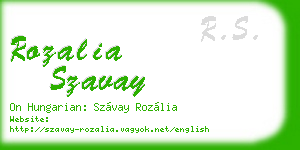 rozalia szavay business card